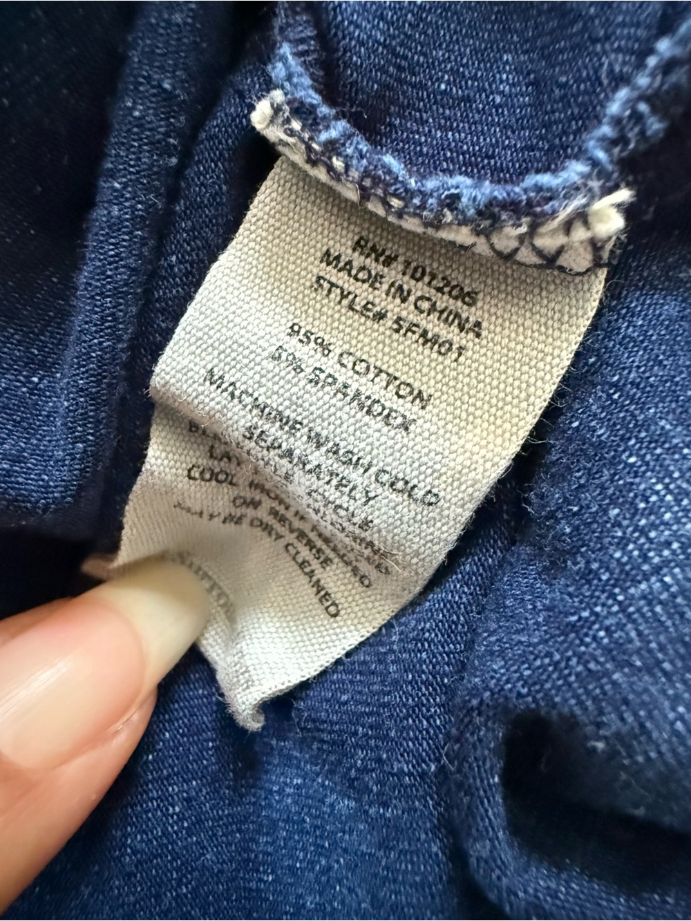 Soft Surroundings Acid Wash Denim Size 2x Blue Tunic Top Button Front 3/4 Sleeve - Picture 6 of 6